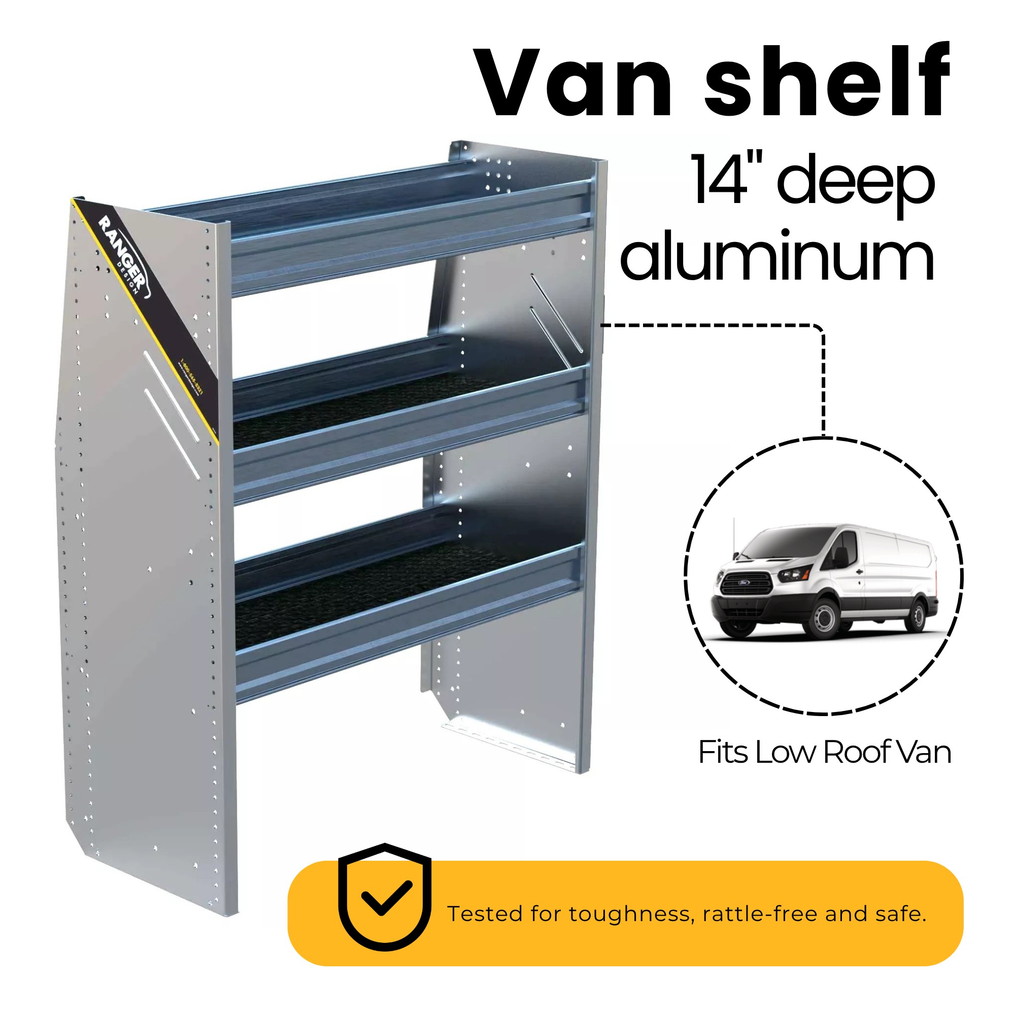N4 Composite Aluminum Van Shelving, 36″ Wide, 3 Trays – N4-RA36-3C ...