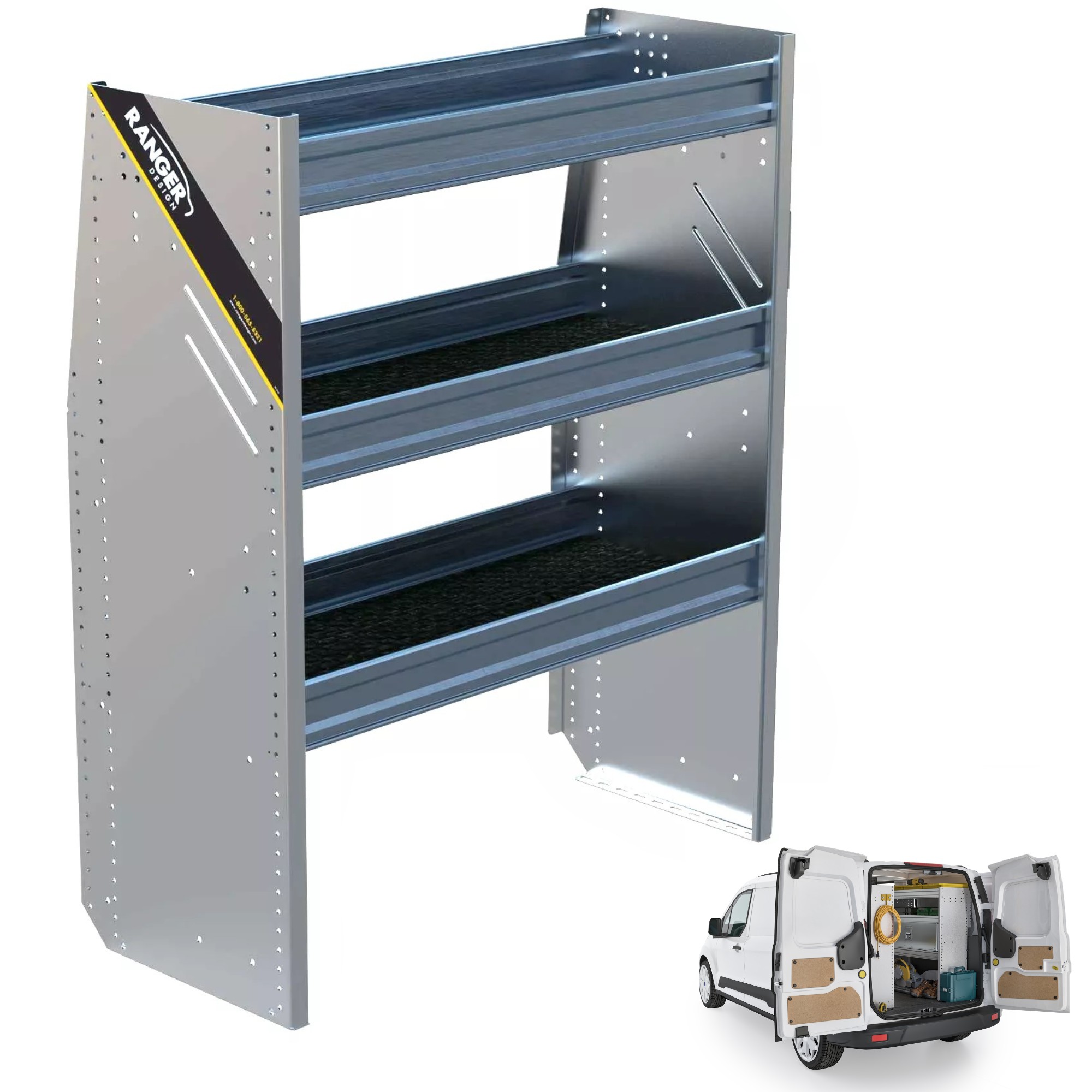 N4 Composite Aluminum Van Shelving, 36″ Wide, 3 Trays – N4-RA36-3C ...